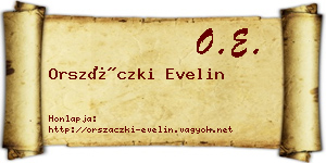 Orszáczki Evelin névjegykártya